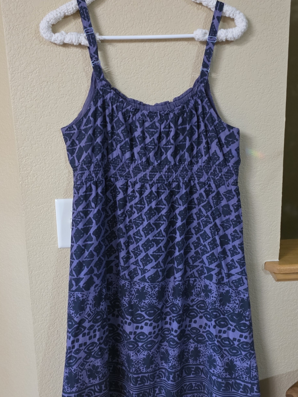 Sonoma Purple Patterned Spaghetti-Strap Dress